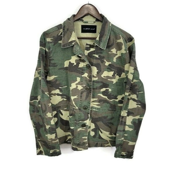 Mustard Seed Jackets & Blazers - Mustard Seed Casual Green Camo Print Jacket